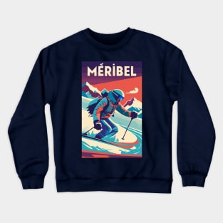 A Vintage Travel Art of Meribel - France Crewneck Sweatshirt